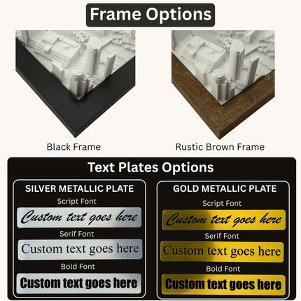 Tampa Bay Buccaneers - Framed Topographical Map Art of Raymond James Stadium with Embossed Text