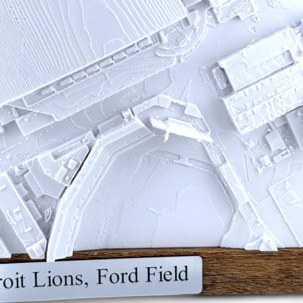 Detroit Lions, AT&T Stadium Map Art Framed Wall Decor Topographical Map