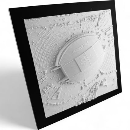 Dallas Cowboys, AT&T Stadium Map Art Framed Wall Decor Topographical Map