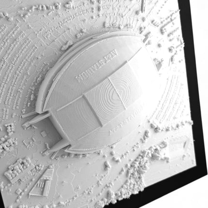 Dallas Cowboys, AT&T Stadium Map Art Framed Wall Decor Topographical Map