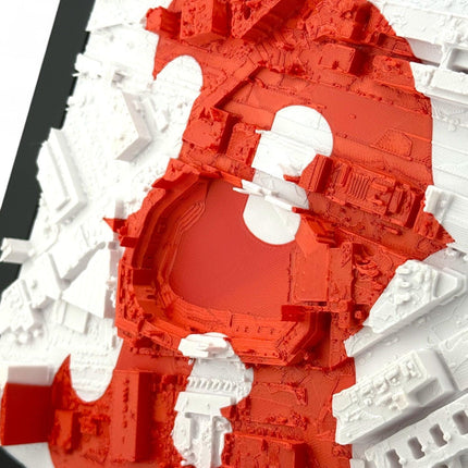 Boston Red Sox 3D Topographical Map Art with logo