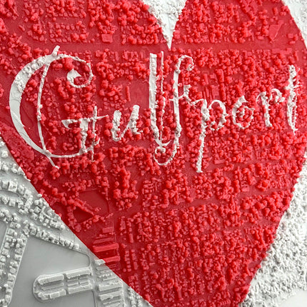Gulfport, Florida - Love Heart - Map Art Framed Wall Decor Topographical Map (Copy)