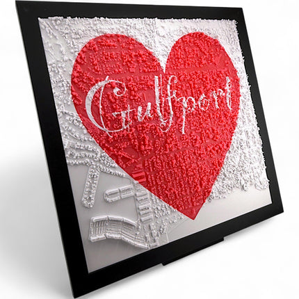 Gulfport, Florida - Love Heart - Map Art Framed Wall Decor Topographical Map (Copy)