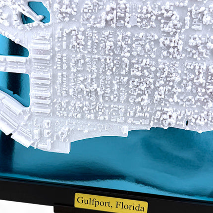 Gulfport, FL Map Art Framed Wall Decor Topographical Map