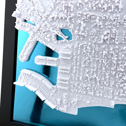 Gulfport, FL Map Art Framed Wall Decor Topographical Map