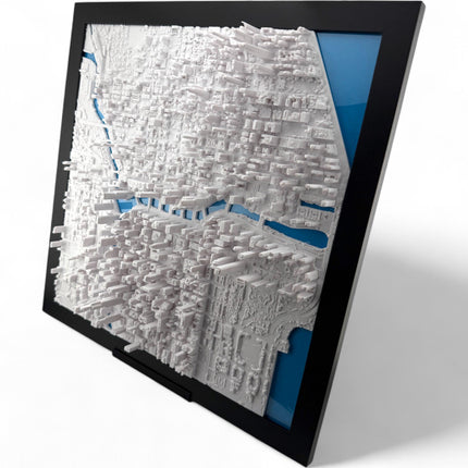 Chicago, Illinois Map Art Framed Wall Decor Topographical Map