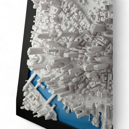 Boston, Massachusetts Map Art Framed Wall Decor Topographical Map