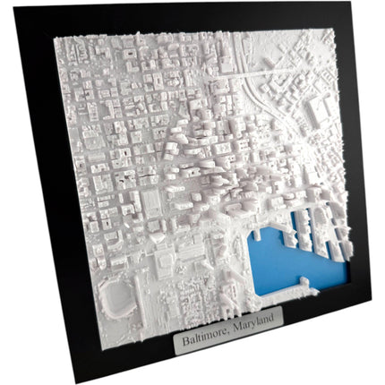 Baltimore, MD Map Art Framed Wall Decor Topographical Map
