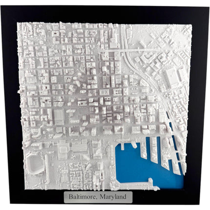 Baltimore, MD Map Art Framed Wall Decor Topographical Map