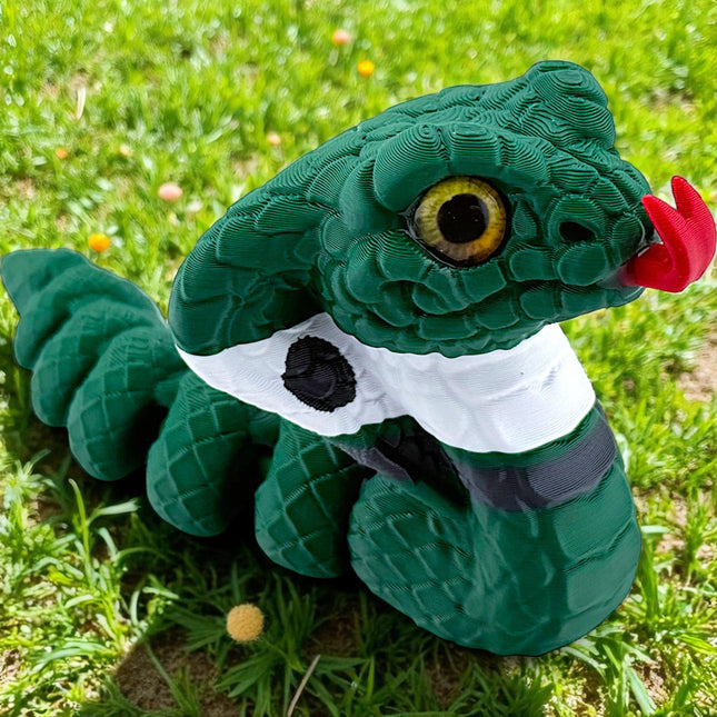 3D Printed Small Chibi Cobra with Realistic Glass Eyes