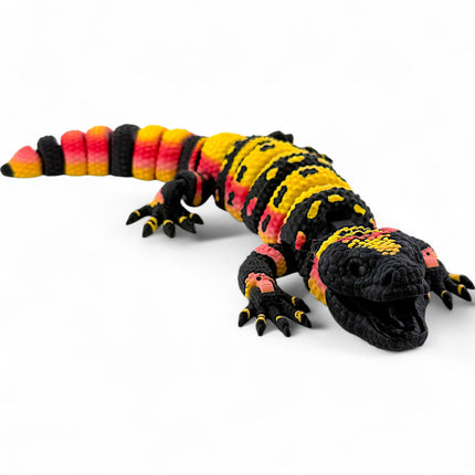3D Printed Gila Monster with Realistic Glass Eyes – Articulated Model