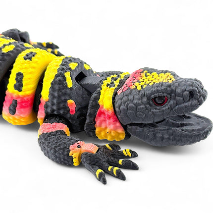 3D Printed Gila Monster with Realistic Glass Eyes – Articulated Model
