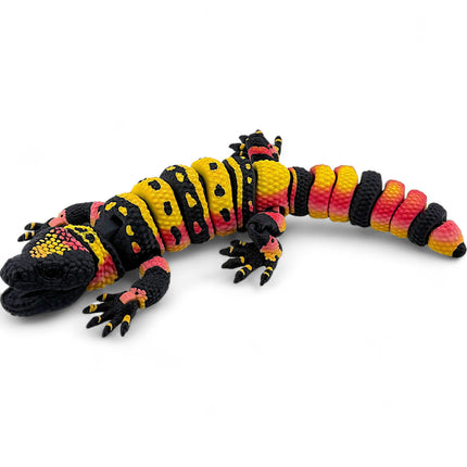3D Printed Gila Monster with Realistic Glass Eyes – Articulated Model