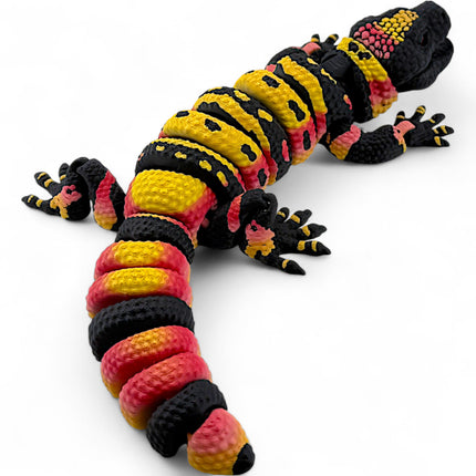3D Printed Gila Monster with Realistic Glass Eyes – Articulated Model