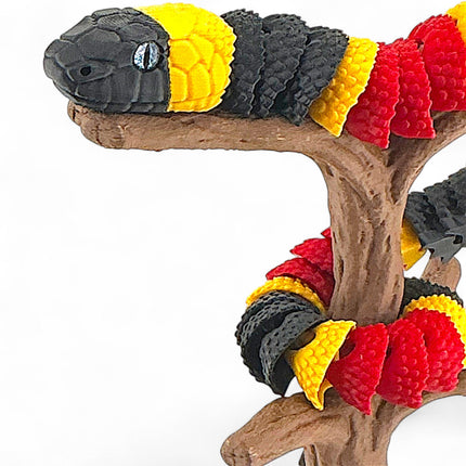 3D Printed Coral Snake with Tree stand