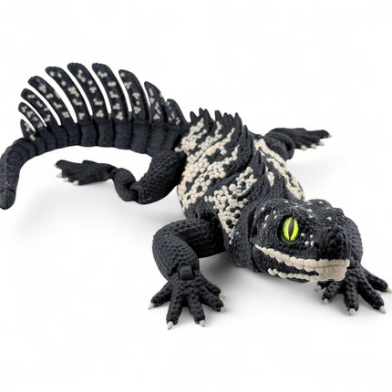 3D Printed Black Sailfin Lizard – Available in Two Sizes