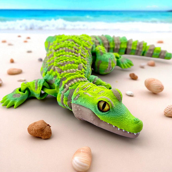 3D Printed Baby Alligator with Realistic Glass Eyes