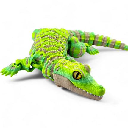 3D Printed Baby Alligator with Realistic Glass Eyes