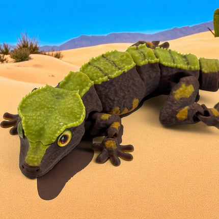 3D Printed Crested Gecko with Realistic Glass Eyes