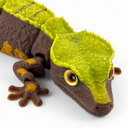3D Printed Crested Gecko with Realistic Glass Eyes