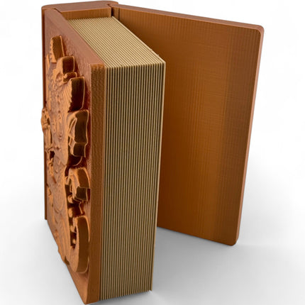 3D Printed Baby Dragon Book Box: Metallic Bronze Trinket Storage