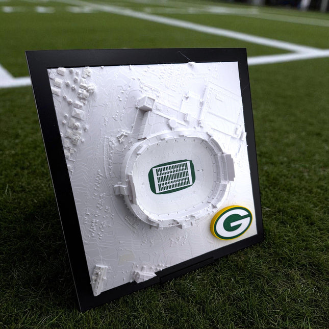 Green Bay Packers Topographic Map Art - Lambeau Field Wall Decor topographical map wall art