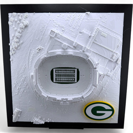 Green Bay Packers Topographic Map Art - Lambeau Field Wall Decor