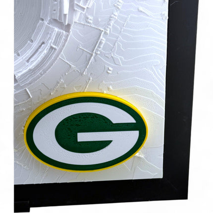 Green Bay Packers Topographic Map Art - Lambeau Field Wall Decor