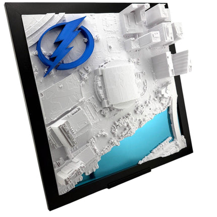 Tampa Bay Lightning Benchmark International Arena Topographical Map Art Framed Wall Decor with Logo