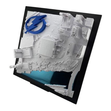 Tampa Bay Lightning Benchmark International Arena Topographical Map Art Framed Wall Decor with Logo