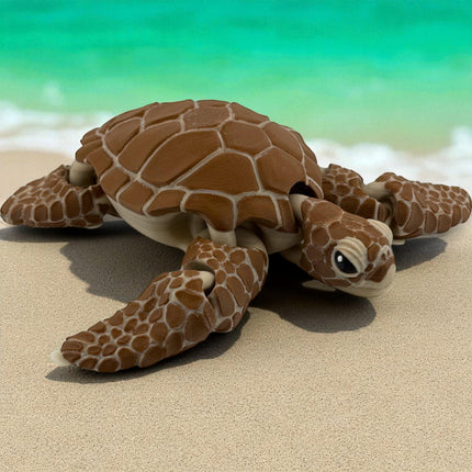 3D Printed Articulated Sea Turtle: USA-Made Ocean Decor