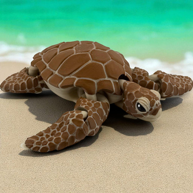 3D Printed Articulated Sea Turtle: USA-Made Ocean Decor