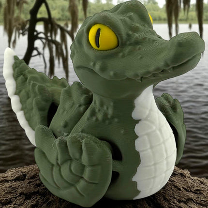 3D Printed Quackadile Figurine: Quirky Crocodile Duck Desk Decor