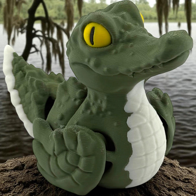 3D Printed Quackadile Figurine: Quirky Crocodile Duck Desk Decor