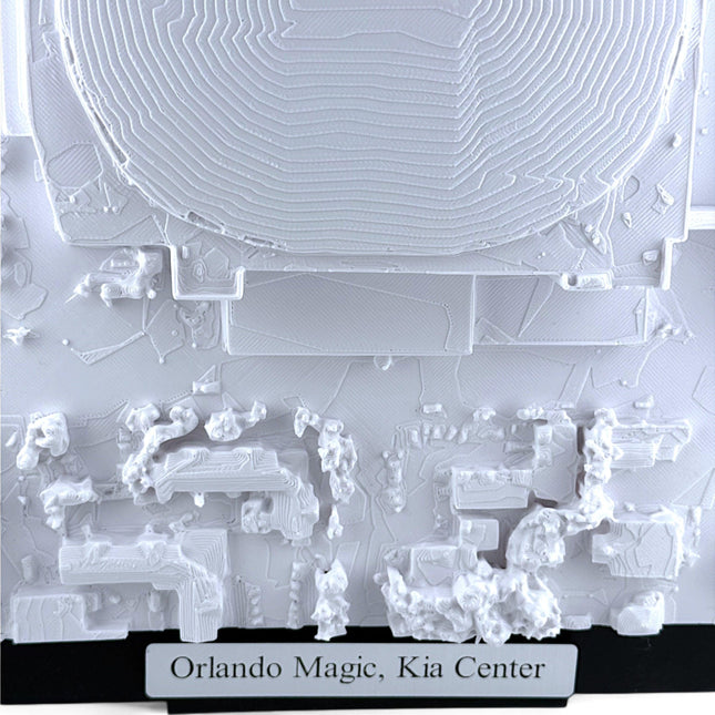 Orlando Magic, Kia Center Map Art NBA Framed Wall Decor Topographical Map