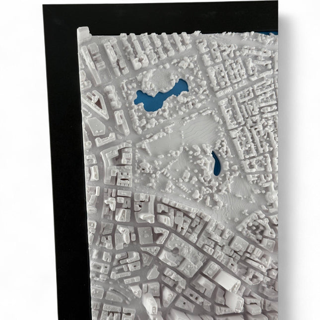 Boston, Massachusetts Map Art Framed Wall Decor Topographical Map