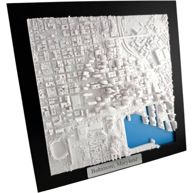 Baltimore MD 3D Framed City Wall Decor map wall art