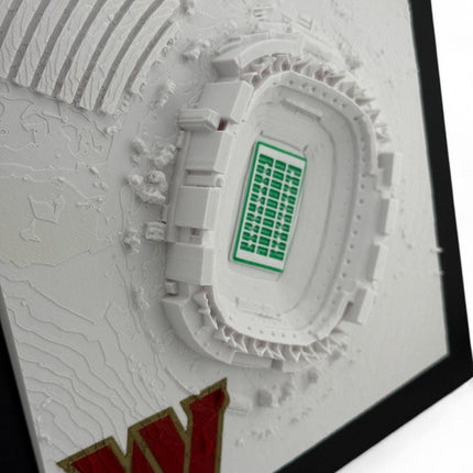 Washington Commanders 3D Printed Topographic Map Art with logo