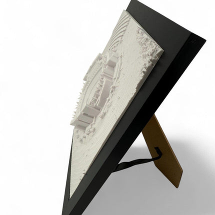 Washington Commanders 3D Printed Topographic Map Art with logo