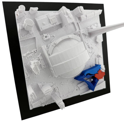 Toronto Blue Jays - Rogers Centre 3D Topographical Map Art with raised logo