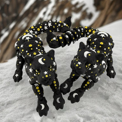 3D Printed Lunar Panther Figurine - Detailed Space Cat Sculpture, Sci-Fi Decor, Unique Gift for Collectors & Fans