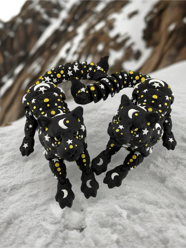 3D Printed Lunar Panther Figurine - Detailed Space Cat Sculpture, Sci-Fi Decor, Unique Gift for Collectors & Fans