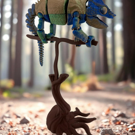 Realistic 3D Printed Chameleon on Branch Figurine - Detailed Animal Sculpture, Unique Desk Decor, Nature Lover Gift