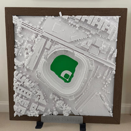Yankees Wall Decor Stadium Topographical Map Art - Framed New York Yankees Wall Decor, MLB Fan Gift, Sports Stadium Map Print
