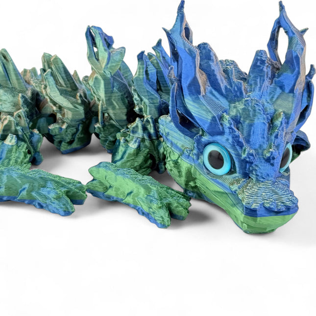 3D Printed Baby Woodland Dragon – Fully Customizable Fantasy Model with Realistic Glass Eyes