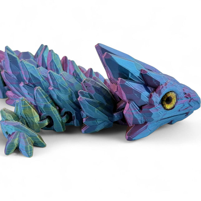3D Printed Baby Gemstone Dragon – Fully Customizable Fantasy Model with Realistic Glass Eyes