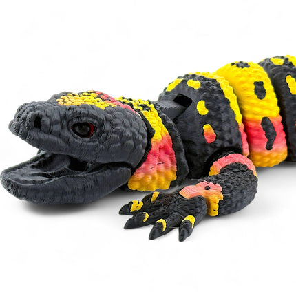 3D Printed Gila Monster with Realistic Glass Eyes – Articulated Model