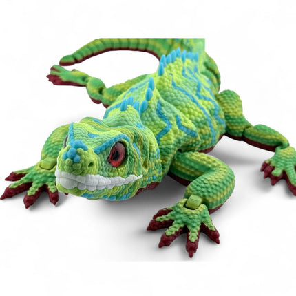 3D Printed Green Sailfin Lizard – Available in Two Sizes