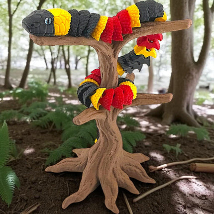 3D Printed Coral Snake with Tree stand