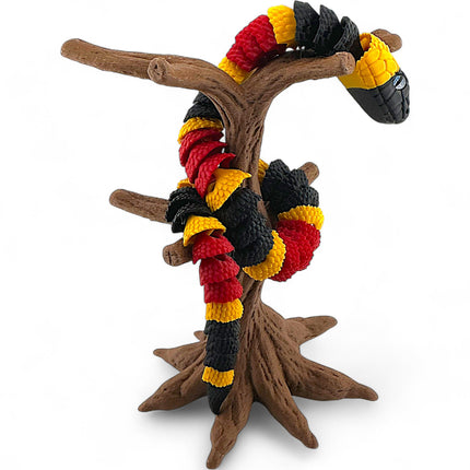 3D Printed Coral Snake with Tree stand